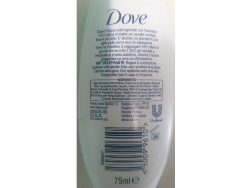Dove Original Antiperspirants Deodorant Moisturizing Cream, 75 mL