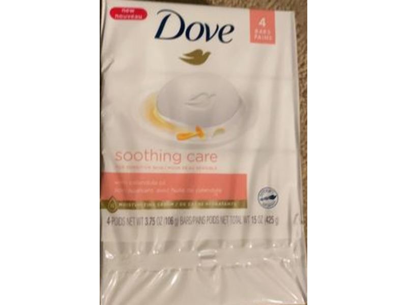 Dove Soothing Care Moisturizing Beauty Bar, 3.75 oz/106 g Pack Of 4