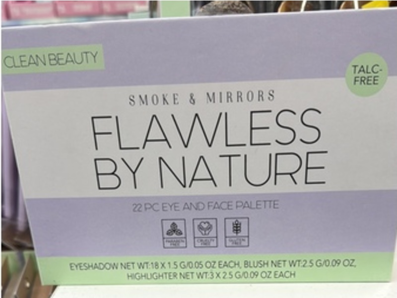 Clean Beauty Smoke & Mirrors Eye & Face Makeup Palette, Flawless By Nature, 22 Count