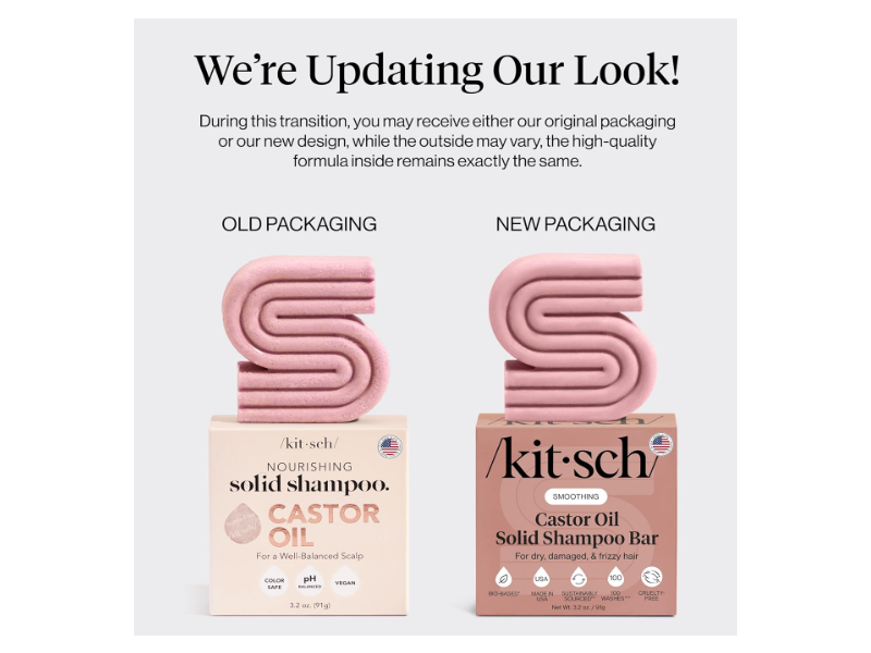 Kitsch Nourishing Solid Shampoo Bar , Castor Oil, 3.2 oz/91 g