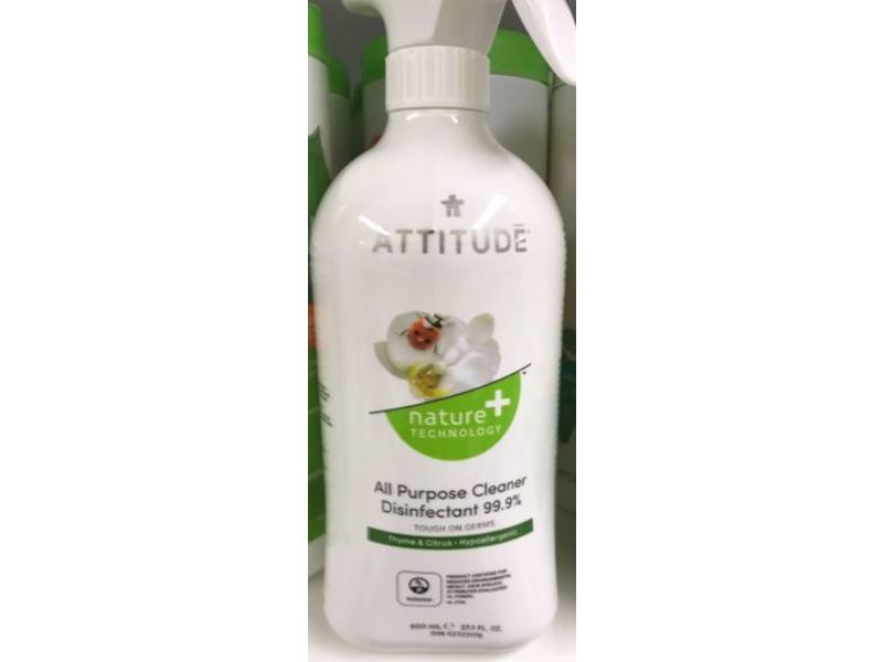 Attitude All Purpose Cleaner Disinfectant, Thyme & Citrus, 27.1 fl oz/800 mL
