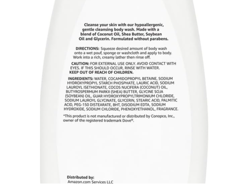 Amazon Basics Nourishing Body Wash, Sensitive Skin, 22 fl oz/651 mL