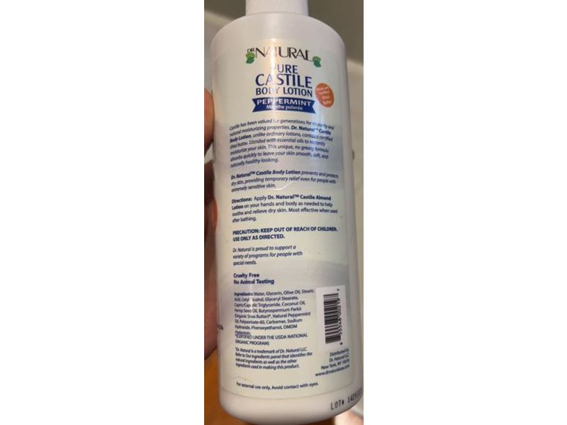 Dr. Naturals Pure Castile Body Lotion, Peppermint