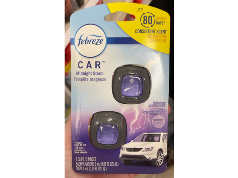 Febreze Car Air Freshner, Midnight Storm 0.06 fl oz/ 2 mL, 2 Count