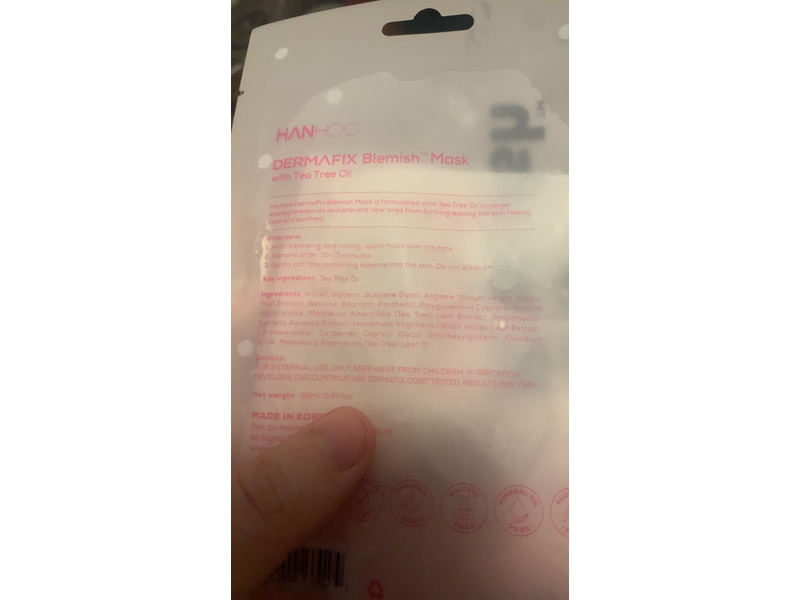 Dermafix Blemish Mask, Tea Tree Oil, 0.87 fl oz/26 mL, Pack Of 5