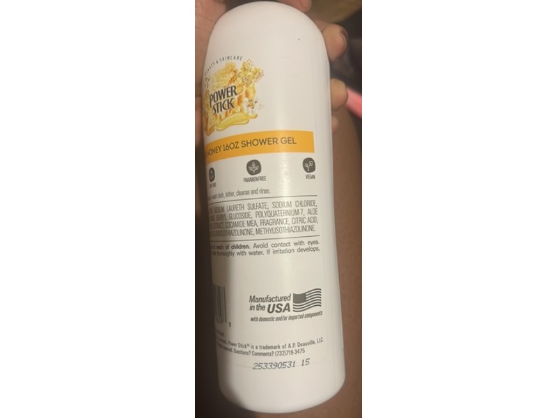 Beauty & Skincare Power Stick Shower Gel, Toasted Honey, 16 fl oz/473 mL