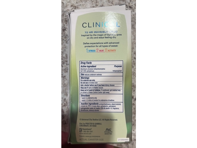 Secret Antiperspirant/Deodorant, 2.6 fl oz/73 g