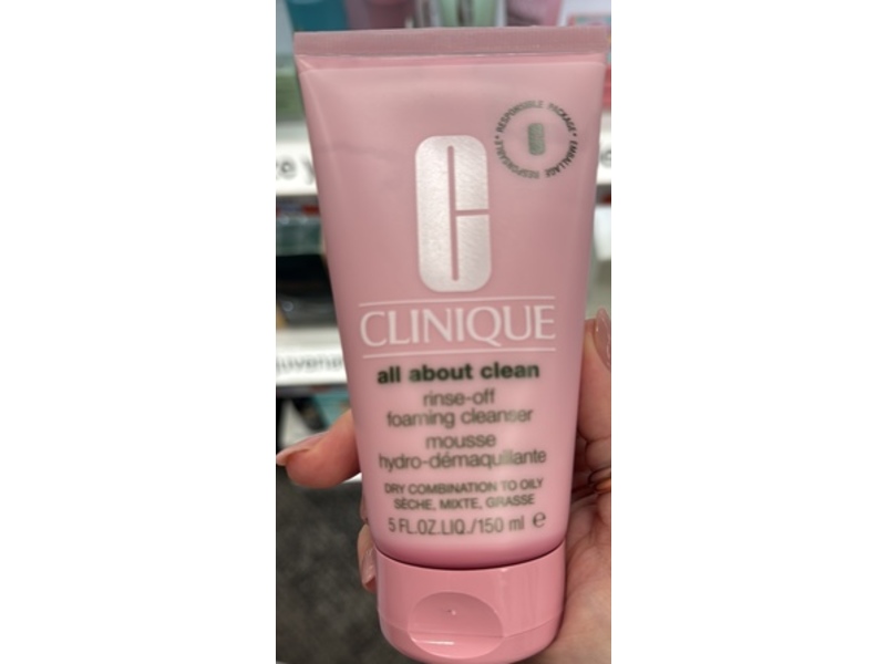 Clinique All About Clean Rinse-Off Foaming Cleanser Mousse, 5 fl oz/150 mL.