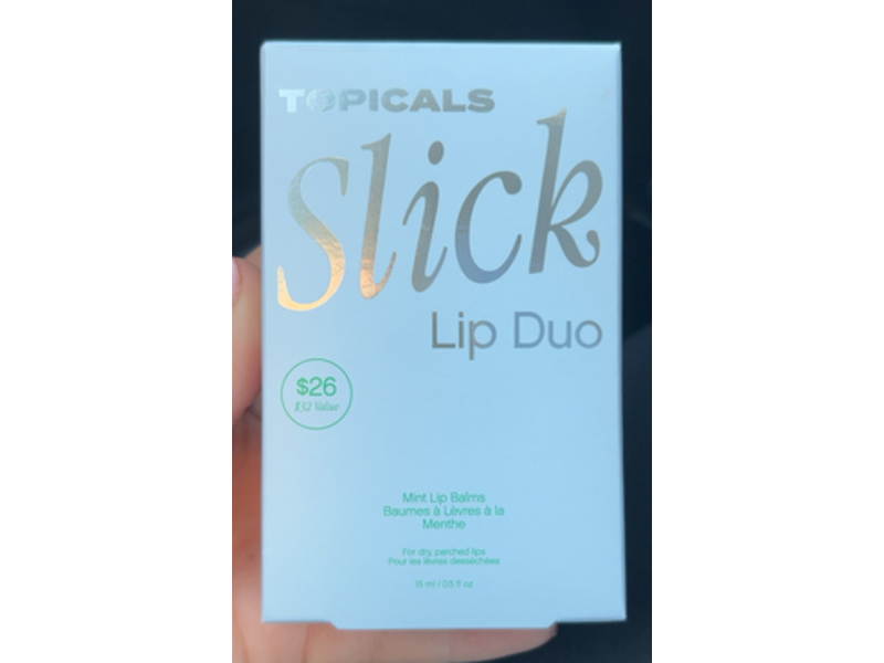 Topicals Slick Salve Lip Balm Duo, Mint, 0.5 fl oz/15 mL