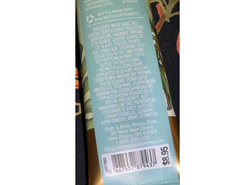 Bath & Body Works Hand Cream, Waikiki Beach Coconut & Shea Butter, 1 fl oz/29 mL