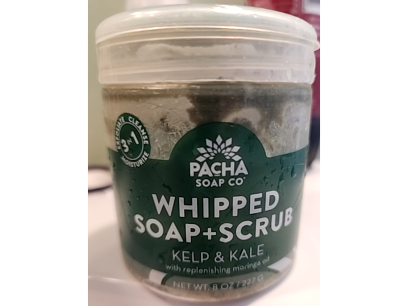 Pacha Soap Whipped Soap + Scrub, Kelp & Kale, 8 oz/227 g