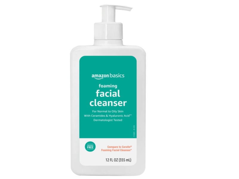 Amazon Basics Foaming Facial Cleanser, Ceramides & Hyaluronic Acid, 12 fl oz/355 mL