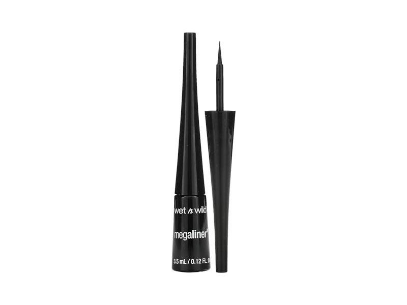 Wet N Wild Megaliner Liquid Eyeliner, C871A Black Noir, 0.12 fl oz/3.5 mL