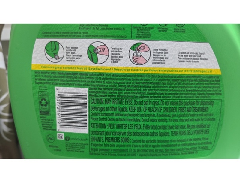 Gain Odor Defense Liquid Laundry Detergent, Super Fresh Blast, 134 Loads, 194 fl oz/5.73 L