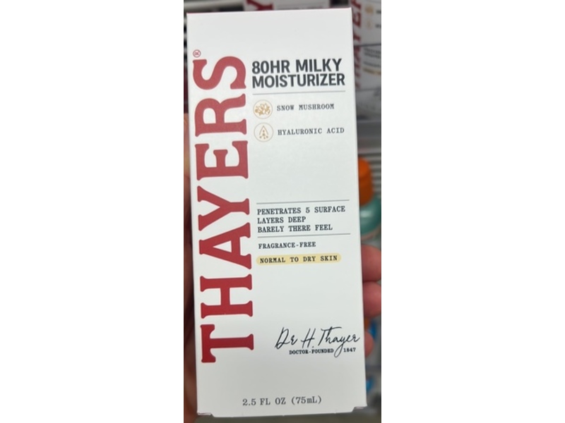 Thayers 80HR Milky Moisturizer, Snow Mushroom & Hyaluronic Acid, 2.5 fl oz/75 mL