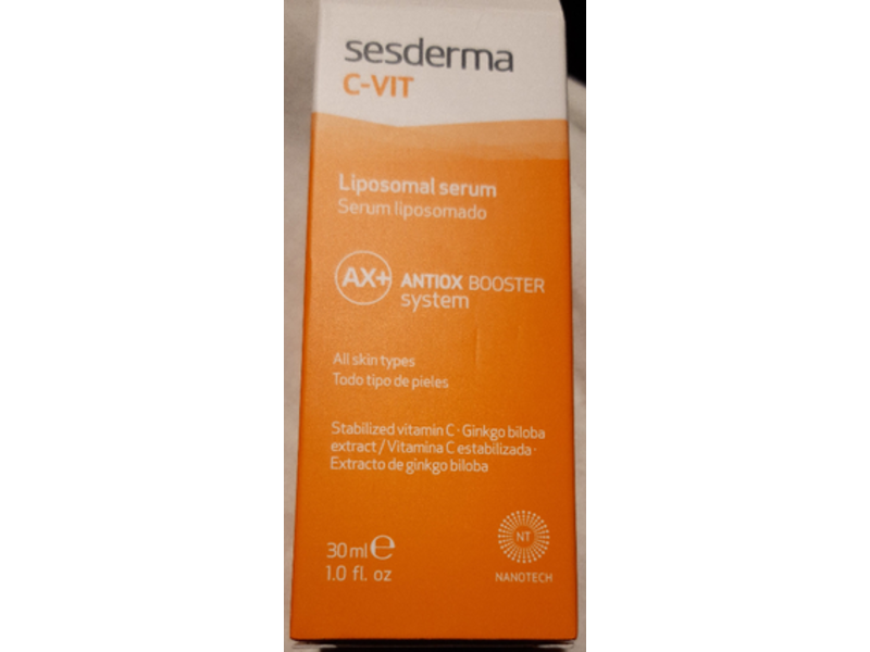 Sesderma C-Vit Liposomal Serum, Ax+ Antiox Booster System, 1 fl oz/30 mL