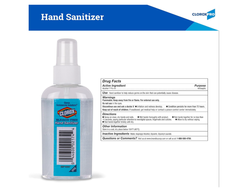 Clorox Pro Hand Sanitizer Spray, 2 fl oz/59 mL