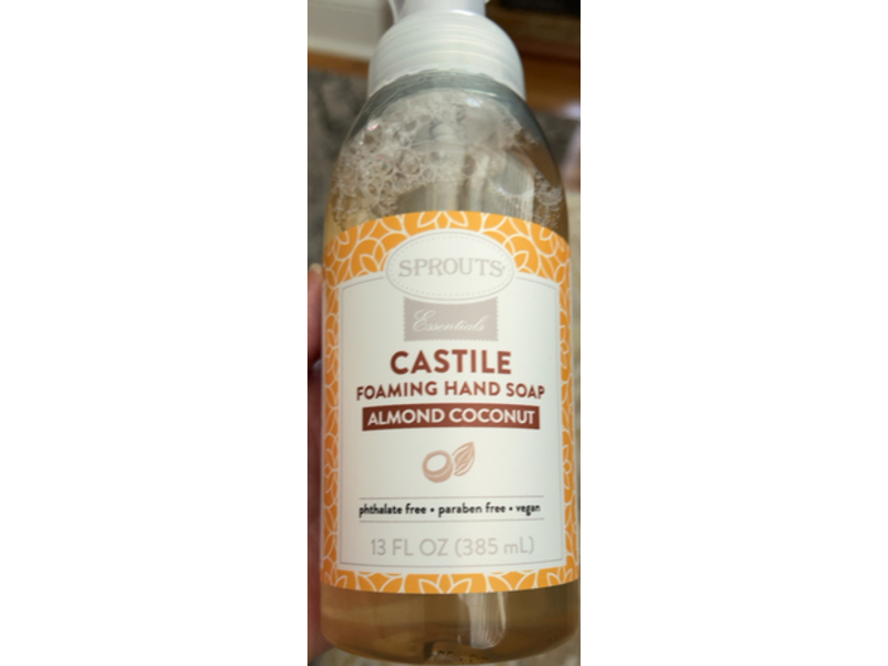 Sprouts Castile Foaming Hand Soap, Almond Coconut, 13 fl oz/385 mL