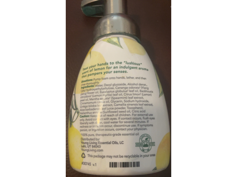 Young Living Foaming Hand Soap, Lushious Lemon, 8 fl oz/236 mL, Pack Of 3