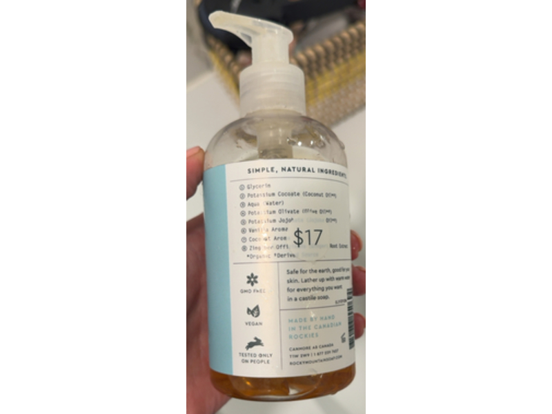 Rocky Mountain Soap Co Everything Wash, Vanilla Coconut