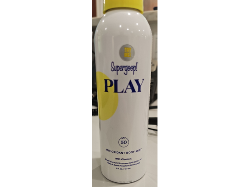 Supergoop! Play Antioxidant Body Mist, SPF 50 Vitamin C, 6 fl oz/177 mL