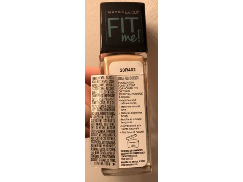 Maybelline New York Fit Me Matte + Poreless Foundation, 105 Fair Ivory, 1 fl oz/30 mL