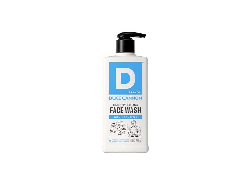 Duke Cannon Supply Co. Daily Hydrating Face Wash, Aloe Vera & Hyaluronic Acid, 8 fl oz/236 mL