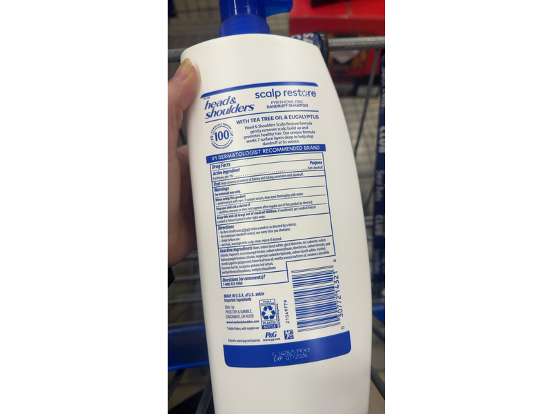 Head & Shoulders Scalp Restore Shampoo, Tea Tree & Eucalyptus, 38.8 fl oz/1.15 L