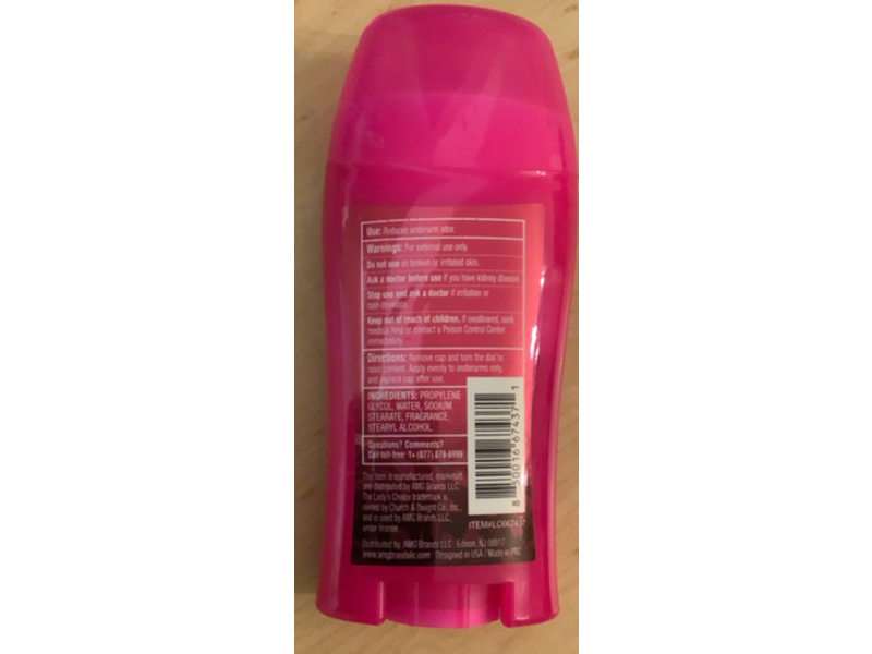 Lady's Choice Simply Pink Deodorant, Apple Blossom+Rose&Jasmine Scent, 2 oz/56.7 g