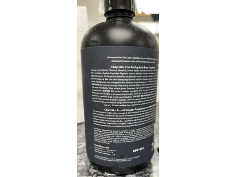 Difiaba Cool Toning Anti-Brass Conditioner, Charcolite, 20.3 fl oz/600 mL