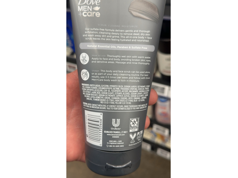 Dove Men Care Body + Face Scrub, Charcoal + Clove Oil, 9 oz