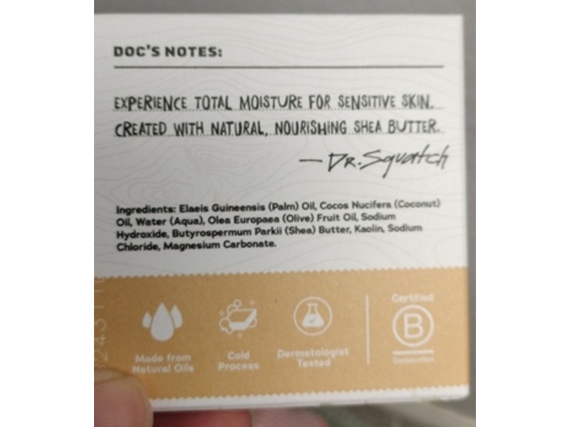 Dr.Squatch Men's Natural Soap, Shea Butter, 5 oz/141 g