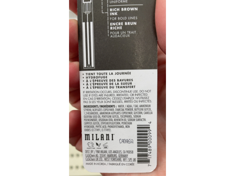 Milani Stay Put Tank Liquid Eyeliner, 120 Brown, 0.019 fl oz/0.55 mL