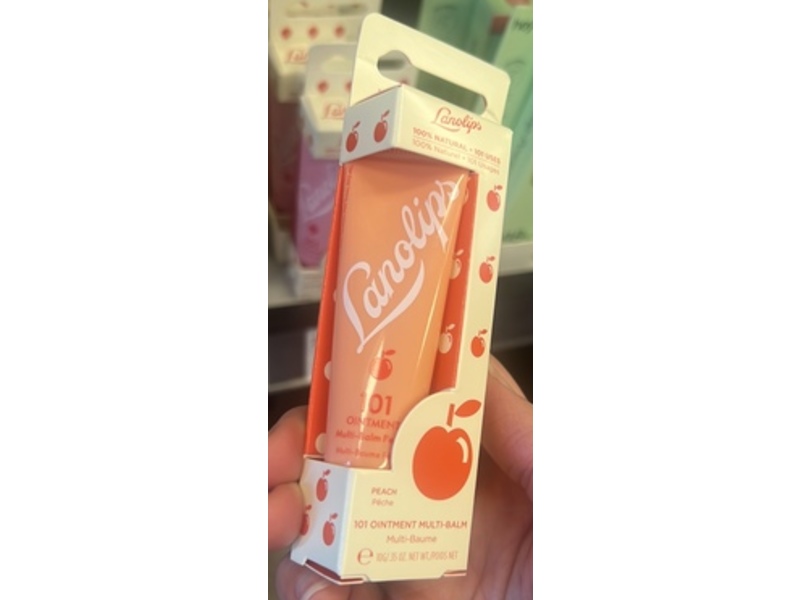Lanolips 101 Ointment Multi-Balm, Peach, 0.35 oz/10 g