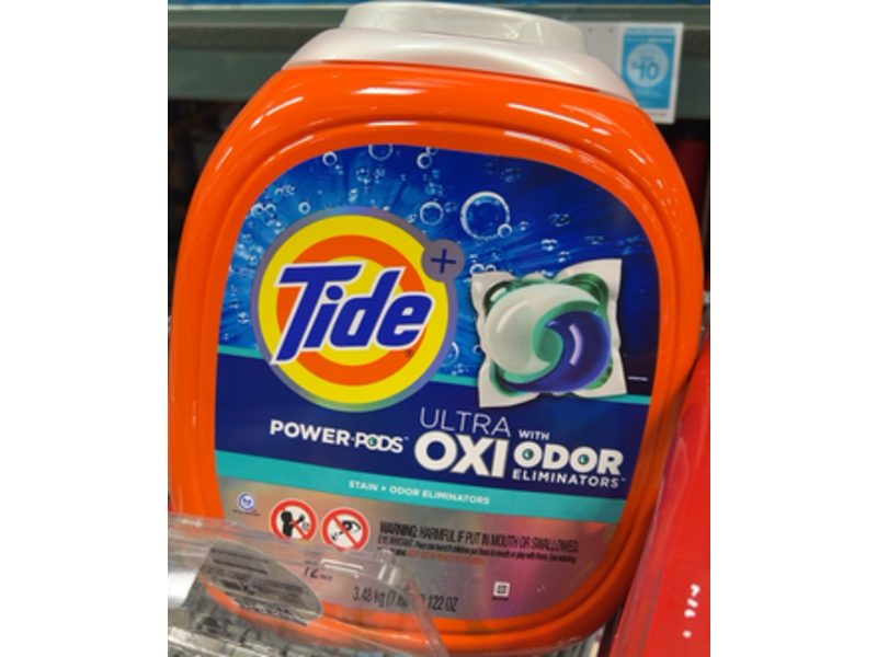 Tide Ultra Oxi Odor Eliminators Power Pods, 122 oz/3.48 Kg, 72 Count