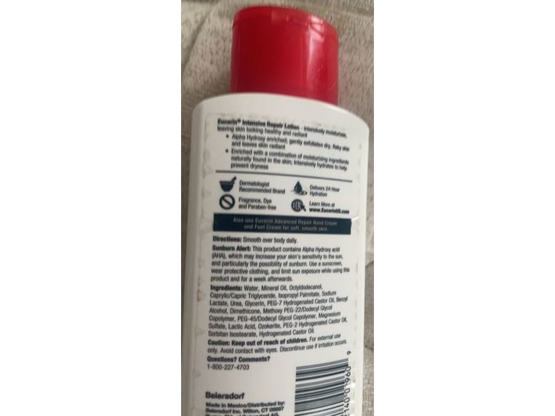 Eucerin Intensive Repair Lotion, Very Dry, Flaky Skin, 6.8 fl oz/200 mL