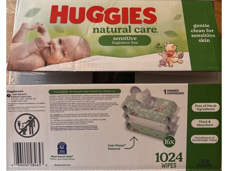 Huggies Natural Care Sensitive Baby Wipes, 1024 Count