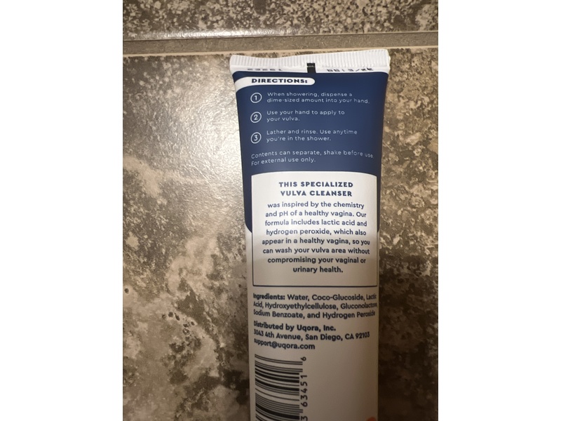 Uqora Wash pH-Balanced Vulva Cleanser, 4 fl oz (118 mL)