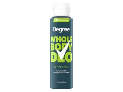 Degree Whole Body Deodorant Spray, Active Fresh Scent, 4 oz/113 g