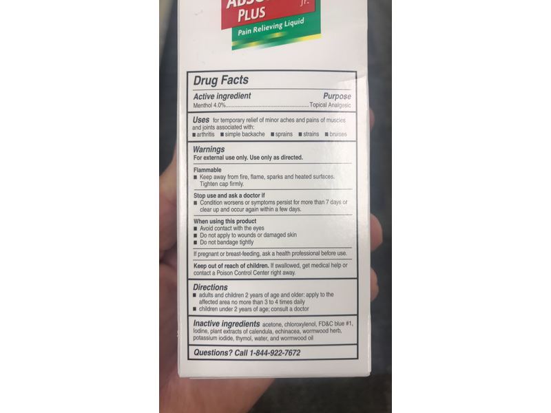 Absorbine Jr. Plus Pain Relieving Liquid Rapid Relief, 4 fl oz/118 mL