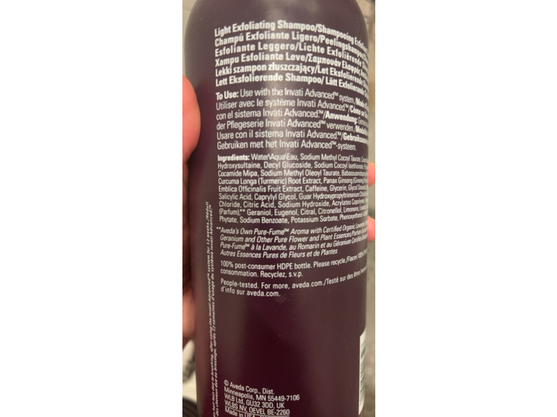 Aveda Invati Advanced Exfoliating Shampoo, Light, 33.8 fl oz/1 L