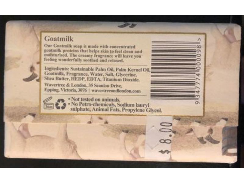 Wavertree & London Goatmilk Moisturising Soap, 7 oz/200 g