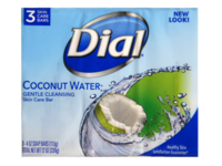 Dial Gentle Cleansing Skin Care Bars Soap, Coconut Water, 12 oz/339 g, 3 Count - thumbnail 1