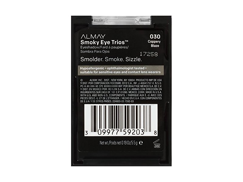 Almay Smoky Eye Trios Eyeshadow, 030 Coppery Blaze, 0.19 oz/5.5 g