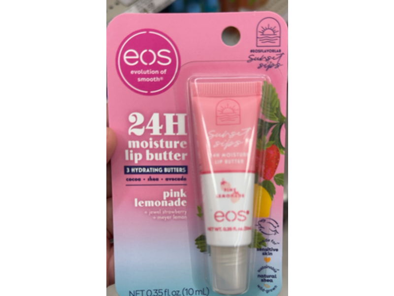 Eos Sunset Sips Lip Butter, Pink Lemonade, 0.35 fl oz/10 mL
