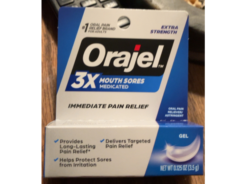 Orajel Mouth Sore Immediate Pain Reliever Gel, 0.125 oz/3.5 g