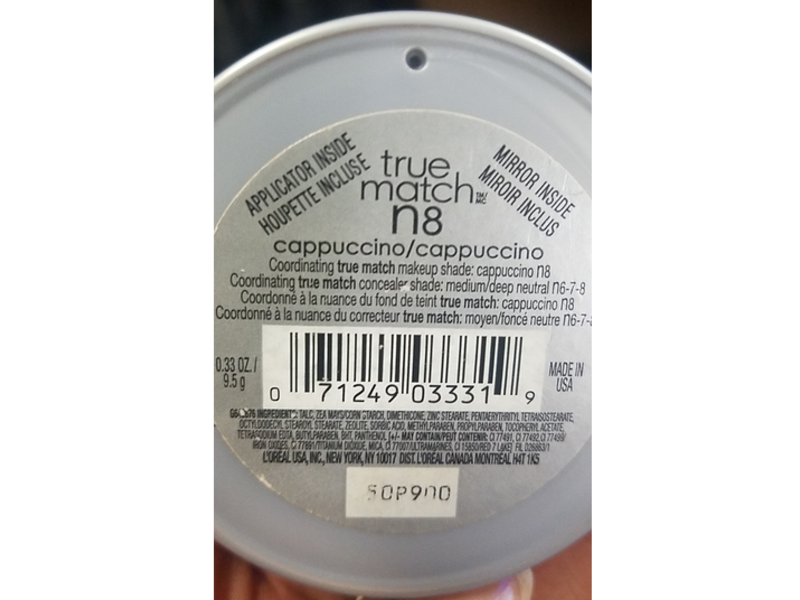 L'Oreal Paris True Match Powder, Cappucino, 0.33 oz/9.5 g