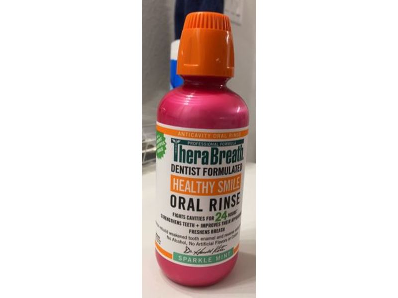 TheraBreath Healthy Smile Oral Rinse, Sparkle Mint, 16 oz