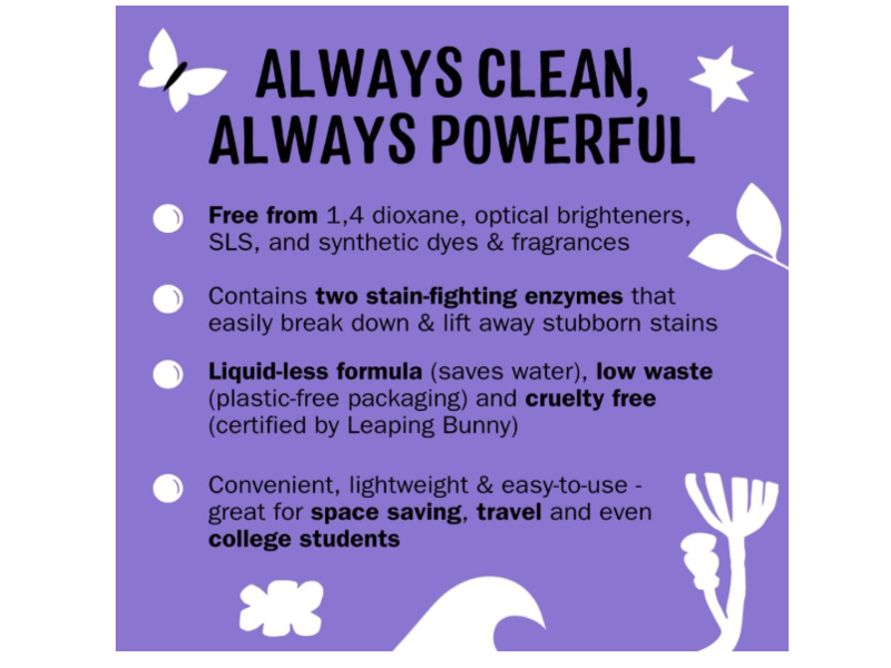 Molly’s Suds Laundry Detergent Sheets, Lavender, 70 Loads, 4.32 oz