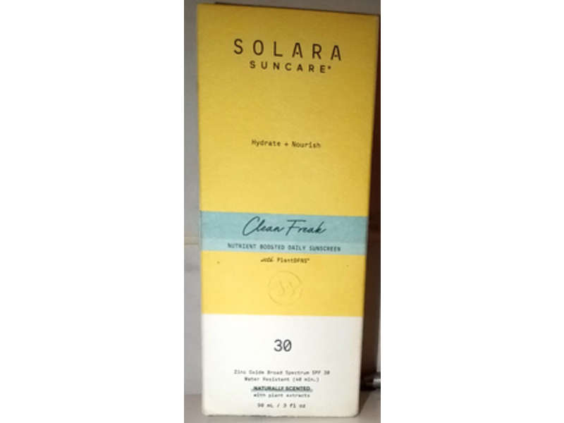 Solara Suncare Clean Freak Nutrient Boosted Daily Sunscreen, Naturally Scented, SPF 30, 3 fl oz/90 mL